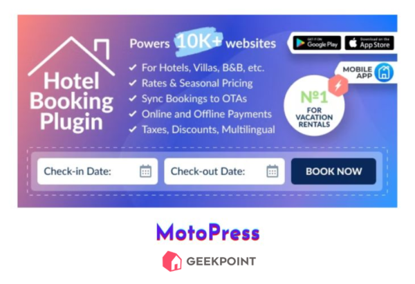 Free Download MotoPress Hotel Booking Plugin for Wordpress