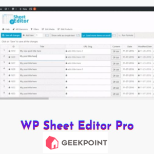 Free Download WP Sheet Editor Pro Plugin for Wordpress