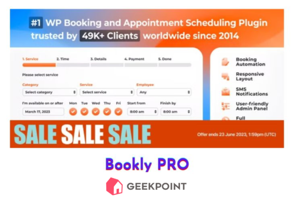 Free Download Bookly PRO Plugin for Wordpress