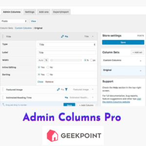 Free Download Admin Columns Pro Plugin for Wordpress